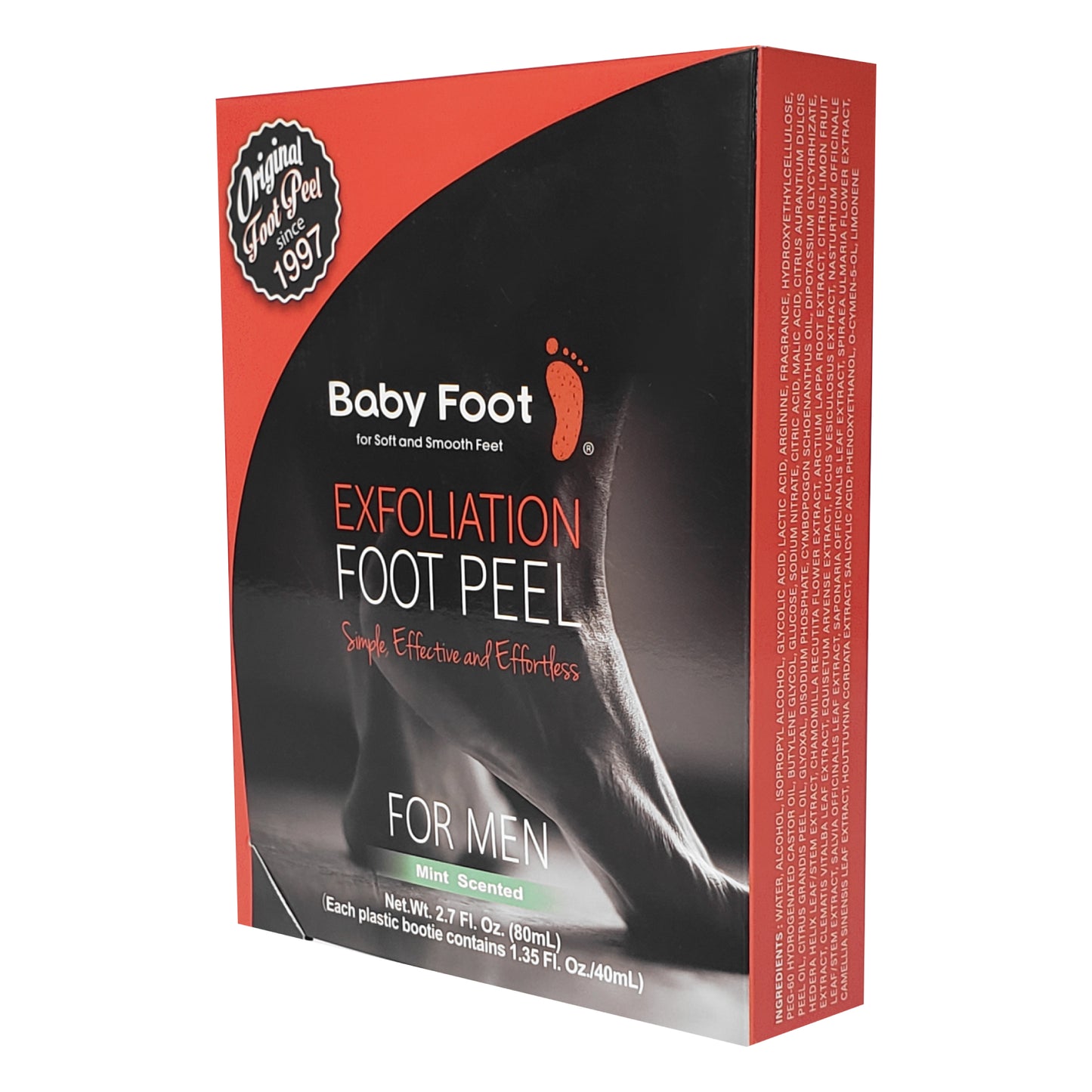 Baby Foot Exfoliation Foot Peel for Men - Mint Scented