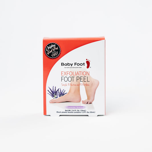 Baby Foot Original Exfoliation Foot Peel in retiring packaging, showing the box with product branding and packaging details.
