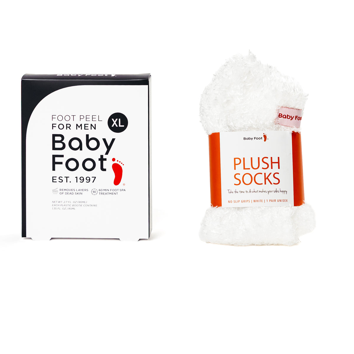 Baby Foot Exfoliation Foot Peel for Men and White Plush Socks