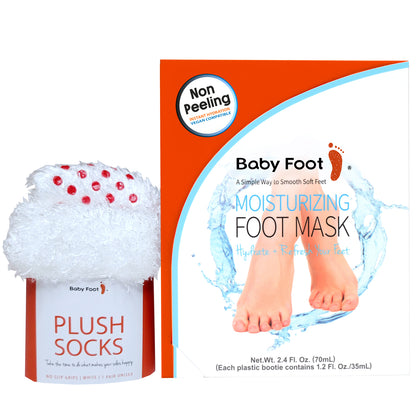 Baby Foot Moisturizing Foot Mask and White Plush Socks